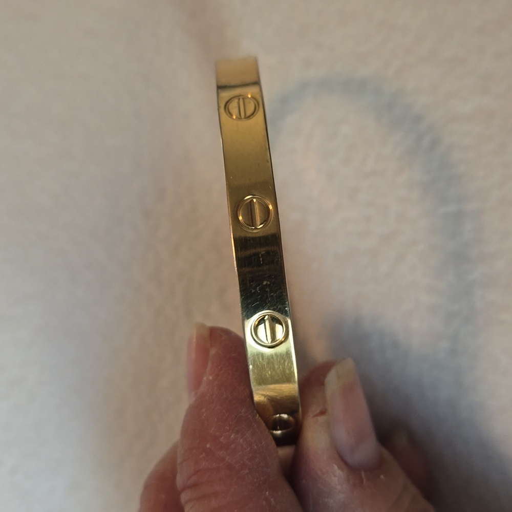 Love Bracelet by Charles REVSON Gold Bangle Bracelet - Picture 2 of 7